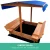 Keezi Kids Wooden Sandpit with Canopy & Foldable Seat, 120cm - Firwood, Safe Rounded Corners, Protective Cover Included