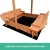 Keezi Kids Wooden Sandpit with Canopy & Foldable Seat, 120cm - Firwood, Safe Rounded Corners, Protective Cover Included