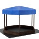 Keezi Kids Wooden Hexagon Sandpit with UV Canopy, 182cm - Durable Timber, EN71 Certified, Outdoor Fun for 3-4 Kids