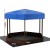 Keezi Kids Wooden Hexagon Sandpit with UV Canopy, 182cm - Durable Timber, EN71 Certified, Outdoor Fun for 3-4 Kids