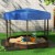 Keezi Kids Wooden Hexagon Sandpit with UV Canopy, 182cm - Durable Timber, EN71 Certified, Outdoor Fun for 3-4 Kids