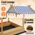 Keezi Wooden Kids Sandpit Sandbox with Canopy, Water Basins, Funnel, Drawing Board, 146cm Outdoor Play Set