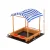 Keezi Kids Wooden Sandpit with UV Canopy, Dual Basins & Storage - 146cm, Treated Timber for Safe Outdoor Fun
