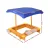 Keezi Kids Wooden Sandbox with Adjustable Waterproof Canopy, Dual Water Basins, and Firwood Construction - 103cm
