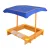 Keezi Kids Wooden Sandbox with Adjustable Waterproof Canopy, Dual Water Basins, and Firwood Construction - 103cm