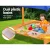 Keezi Kids Wooden Sandbox with Adjustable Waterproof Canopy, Dual Water Basins, and Firwood Construction - 103cm