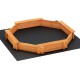Keezi Kids Wooden Sandpit with Cover and Bench Seat, 182cm - Safe, Durable, AS8124 Certified, Easy Assembly