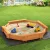 Keezi Kids Wooden Sandpit with Cover and Bench Seat, 182cm - Safe, Durable, AS8124 Certified, Easy Assembly