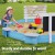 Keezi Kids Sandpit - 215cm Round Wooden Playset with Cover, Funnel, Bench Seat & Beach Toys for Outdoor Fun Keezi Kids Sandpit - 215cm Round Wooden Playset with Cover, Funnel, Bench Seat & Beach Toys for Outdoor Fun