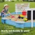 Keezi Kids Sandpit - 215cm Round Wooden Playset with Cover, Funnel, Bench Seat & Beach Toys for Outdoor Fun