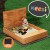 Keezi Kids Wooden Sandpit with Cover, Funnel & Benches - 120cm Outdoor Sandbox, Treated Firwood, EN71 Certified