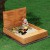 Keezi Kids Wooden Sandpit with Cover, Funnel & Benches - 120cm Outdoor Sandbox, Treated Firwood, EN71 Certified