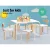 Keezi 5PCS Kids Table and Chairs Set - Durable Birch Plywood, Non-Toxic Finish, White/Natural, Easy to Clean