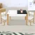 Keezi Kids Table Chair Set with Chalkboard, Storage, Eco-Friendly MDF & Pine Wood, Ideal for Ages 3+, 90x60x51.5cm