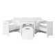 Keezi 3PCS Kids Table and Chairs Set with Storage Box, Eco-Friendly MDF, 75x48cm, White - Safe, Stylish, and Durable