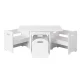 Keezi 3PCS Kids Table and Chairs Set with Storage Box, Eco-Friendly MDF, 75x48cm, White - Safe, Stylish, and Durable