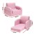 Keezi Kids 2-Seater Flip Open Sofa - Pink Timber Frame, Foam Padding, Removable Cover, Side Pocket, Ages 3+, 74x46x37cm
