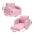 Keezi Kids 2-Seater Flip Open Sofa - Pink Timber Frame, Foam Padding, Removable Cover, Side Pocket, Ages 3+, 74x46x37cm
