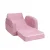Keezi Kids 2-Seater Flip Open Sofa - Pink Timber Frame, Foam Padding, Removable Cover, Side Pocket, Ages 3+, 74x46x37cm