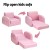 Keezi Kids 2-Seater Flip Open Sofa - Pink Timber Frame, Foam Padding, Removable Cover, Side Pocket, Ages 3+, 74x46x37cm