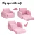 Keezi Kids 2-Seater Flip Open Sofa - Pink Timber Frame, Foam Padding, Removable Cover, Side Pocket, Ages 3+, 74x46x37cm