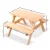 Keezi Kids Wooden Picnic Table Set with Umbrella - Fir Wood, Seats 4, Indoor/Outdoor, Non-Toxic Finish, Ages 3-8