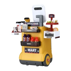 Keezi Kids Supermarket Playset: 48PCS Role Play Toy with Scanner, Multicolour, 48x28x57CM, Educational Fun for Ages 3+