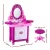 Keezi Kids Pretend Makeup Vanity Set with Stool, 30pcs Accessories, Lights & Sounds, Pink, Ages 3+, 1-Year Warranty