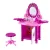 Keezi Kids Pretend Makeup Vanity Set with Stool, 30pcs Accessories, Lights & Sounds, Pink, Ages 3+, 1-Year Warranty