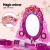 Keezi Kids Pretend Makeup Vanity Set with Stool, 30pcs Accessories, Lights & Sounds, Pink, Ages 3+, 1-Year Warranty