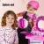 Keezi Kids Pretend Makeup Vanity Set with Stool, 30pcs Accessories, Lights & Sounds, Pink, Ages 3+, 1-Year Warranty