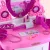 Keezi Kids Pretend Makeup Vanity Set with Stool, 30pcs Accessories, Lights & Sounds, Pink, Ages 3+, 1-Year Warranty