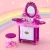 Keezi Kids Pretend Makeup Vanity Set with Stool, 30pcs Accessories, Lights & Sounds, Pink, Ages 3+, 1-Year Warranty