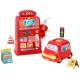 Keezi Kids Gas Station Pretend Playset - Durable Plastic, Interactive Sounds, Credit Card Machine, Ages 3+, 13x7x23cm