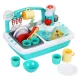Keezi Kids Kitchen Play Set - Green Pretend Sink with Sensor, Realistic Washing & Removable Legs, 38cm x 27cm x 25cm