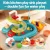 Keezi Kids Pretend Play Kitchen Sink with Faucet & Fishing Toys, Multicolour, 46x28x23cm, Educational Fun for Ages 3+