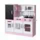 Keezi 80CM Pink Wooden Kids Kitchen Play Set with Oven, Accessories & Blackboard - Imaginative Play for Ages 3+