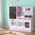 Keezi 80CM Pink Wooden Kids Kitchen Play Set with Oven, Accessories & Blackboard - Imaginative Play for Ages 3+