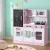 Keezi 80CM Pink Wooden Kids Kitchen Play Set with Oven, Accessories & Blackboard - Imaginative Play for Ages 3+