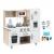 Keezi Kids Wooden Kitchen Play Set - Realistic Pretend Toys with Clock, Phone, Ice Maker, Storage - 72.5x29.5x81.5cm