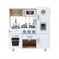 Keezi Kids Wooden Kitchen Play Set - Realistic Pretend Toys with Clock, Phone, Ice Maker, Storage - 72.5x29.5x81.5cm Keezi Kids Wooden Kitchen Play Set - Realistic Pretend Toys with Clock, Phone, Ice Maker, Storage - 72.5x29.5x81.5cm