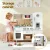 Keezi Kids Wooden Kitchen Play Set - Realistic Pretend Toys with Clock, Phone, Ice Maker, Storage - 72.5x29.5x81.5cm
