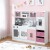 Keezi Kids Kitchen Playset - 2-Piece Wooden, 100CM Pink, Realistic Sounds & Lights, Complete with Fridge & Coffee Maker Keezi Kids Kitchen Playset - 2-Piece Wooden, 100CM Pink, Realistic Sounds & Lights, Complete with Fridge & Coffee Maker