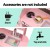 Keezi Wooden Kids Kitchen Play Set - Pink, Realistic Pretend Cooking Toys with Storage, Solid Wood & MDF, 82x29x90cm