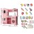 Keezi Wooden Kids Kitchen Play Set - Realistic Pretend Cooking Toys, Pink, 82x29x90cm, Child-Safe, 29-Piece Accessories Keezi Wooden Kids Kitchen Play Set - Realistic Pretend Cooking Toys, Pink, 82x29x90cm, Child-Safe, 29-Piece Accessories