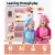 Keezi Wooden Kids Kitchen Play Set - Realistic Pretend Cooking Toys, Pink, 82x29x90cm, Child-Safe, 29-Piece Accessories