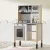 Keezi Kids Wooden Kitchen Play Set - 60x30x88cm, Black & White, Realistic Appliances, Safe & Durable, Ages 3+