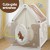 Keezi Kids Play Tent Playhouse Castle with Floor Mat, HDPE Panels, Breathable Curtains, 85x85x113cm, Indoor Outdoor