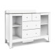 Keezi Baby Changing Table & Storage Chest, White MDF, 142x45x81cm, Non-Toxic Finish, 4 Drawers & Shelves, Removable Top