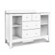 Keezi Baby Changing Table & Storage Chest, White MDF, 142x45x81cm, Non-Toxic Finish, 4 Drawers & Shelves, Removable Top